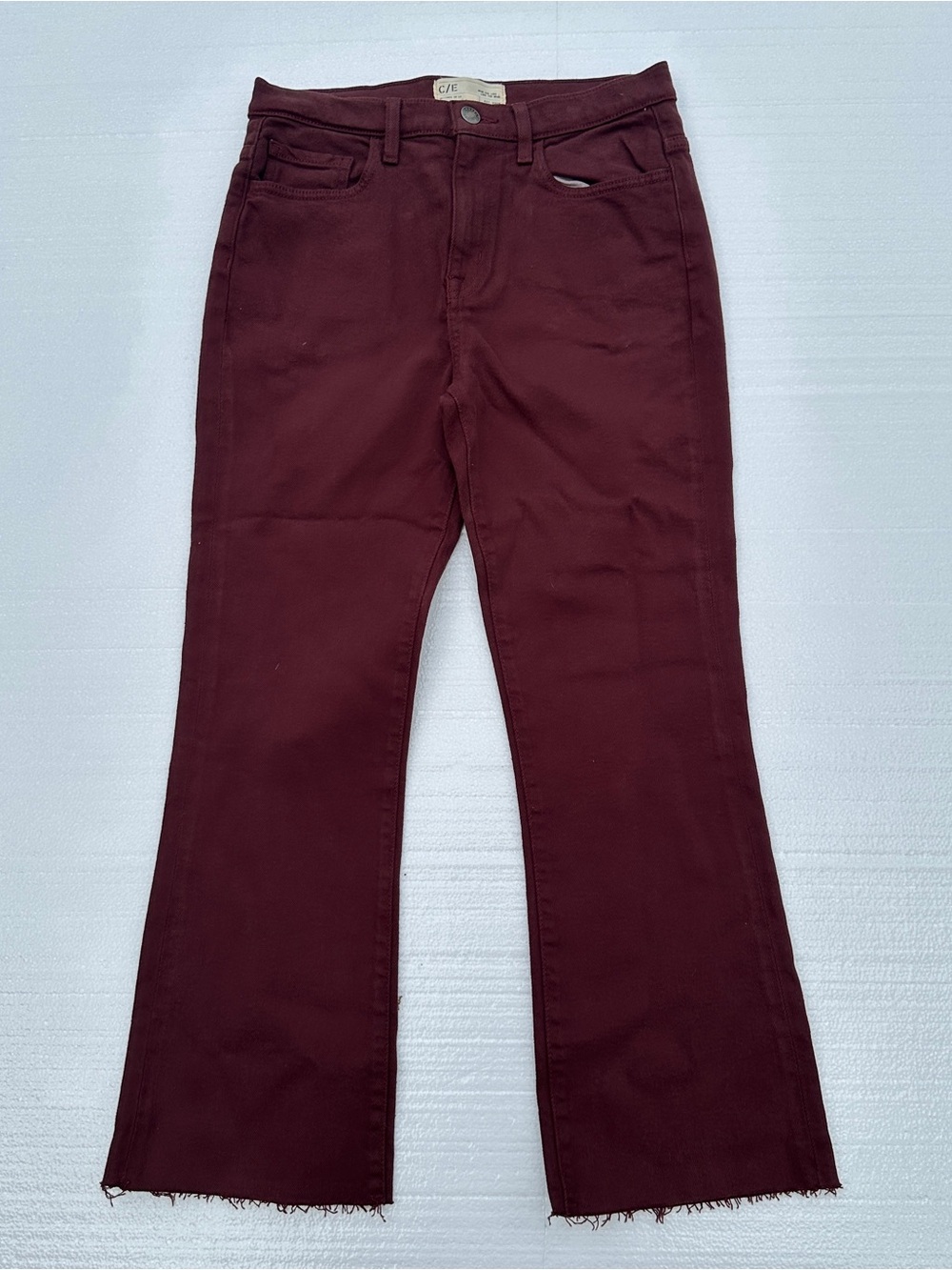 High-Rise Maroon Bootcut Jeans
